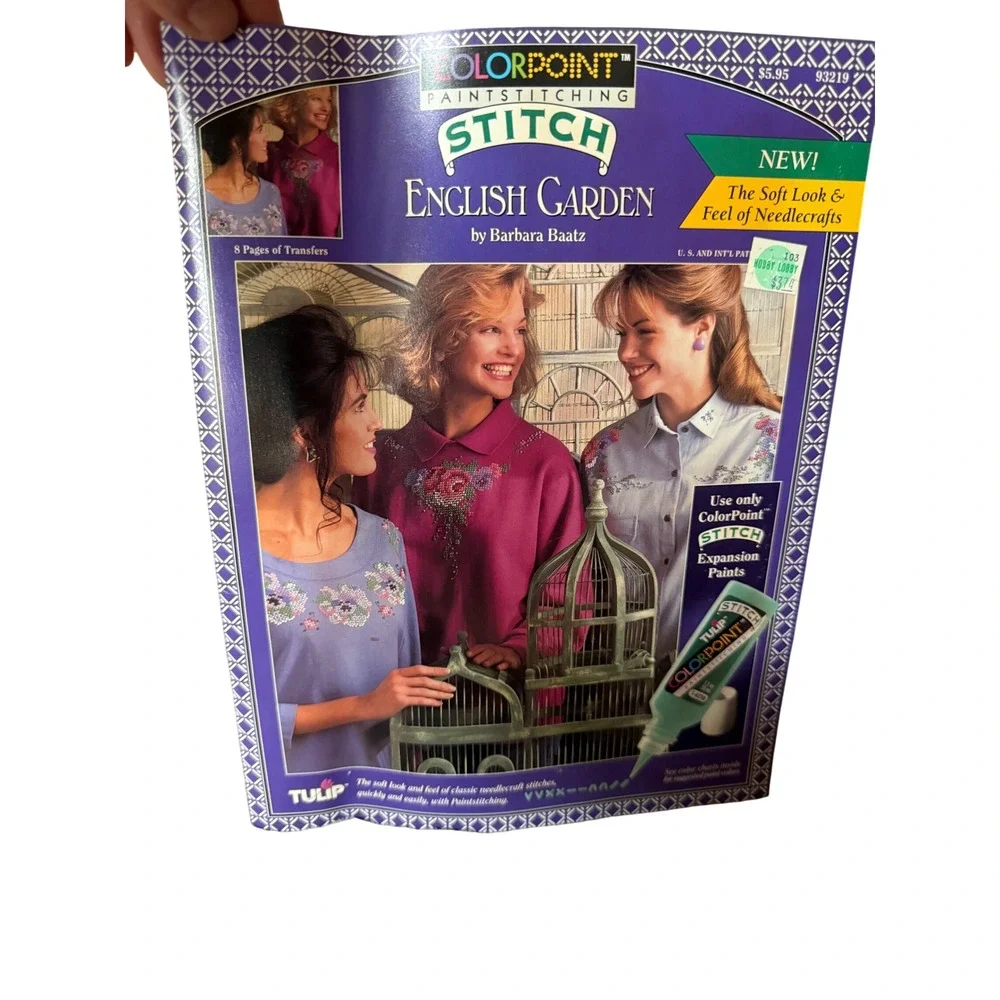 Vintage Tulip ColorPoint Paintstitching Stitch Transfer Booklets 1993 Lot of 4Of